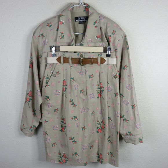 Floral Southwest Pattern 3 Piece Pencil Skirt Set - Women's Size L - Picture 3 of 9